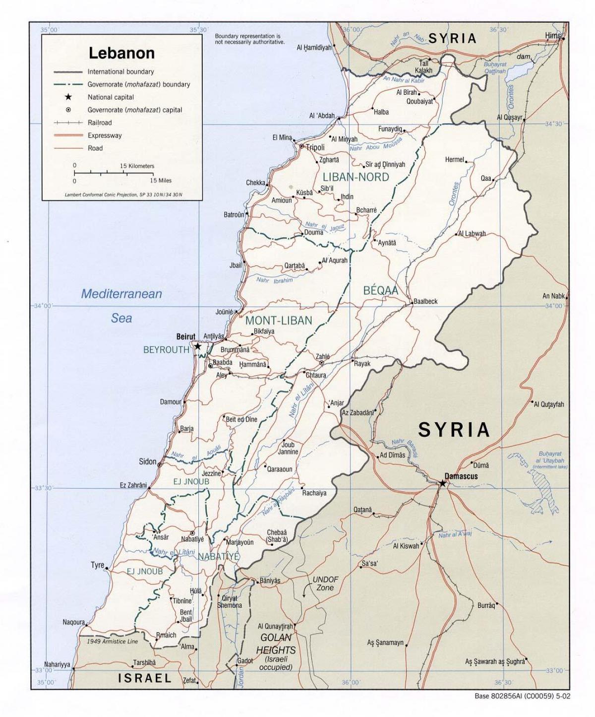 mapa do Líbano escola
