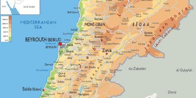 Mapa do Líbano física