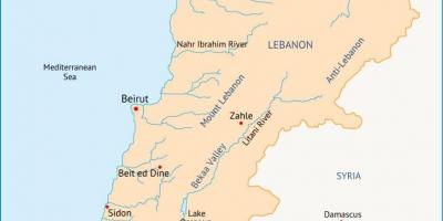 Líbano rios mapa